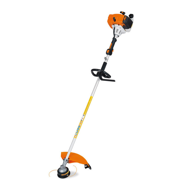 DECESPUGLIATORE FS 120 R STIHL. Decespugliatore professionale robusto e potente, ideale per la cura dei parchi e paesaggi, per lavorare senza fatica su superfici molto estese con erbacce tenaci, e, con il giusto attrezzo di taglio, anche su cespugli nodosi.