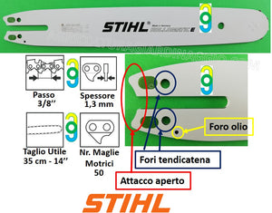 Barra motosega Stihl 40 cm 3/8 1,3 mm